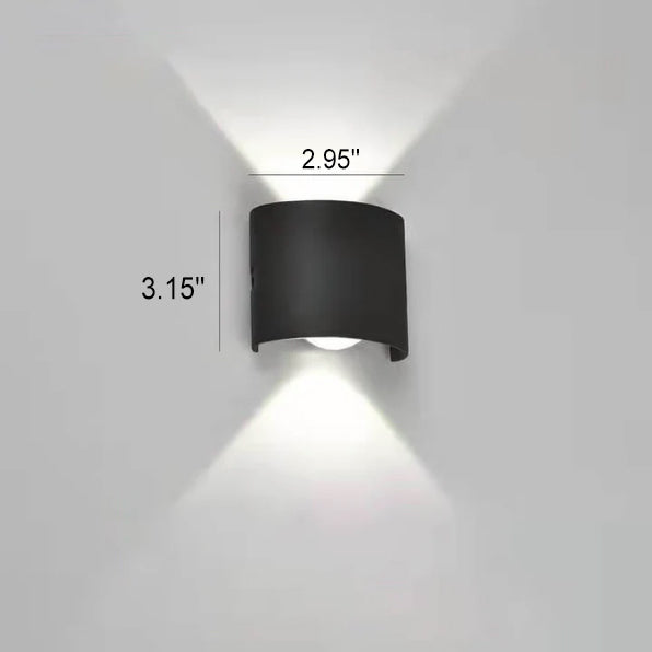 Modern Outdoor Arc Up and Down Spotlight LED Outdoor Waterproof Wall Sconce Lamp | Stornfield