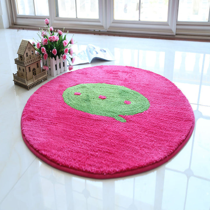 Stornfield | Blue and Red Polyester Children's Rug with Drum Pattern Pet-Friendly Washable Non-Slip Rug for Decoration