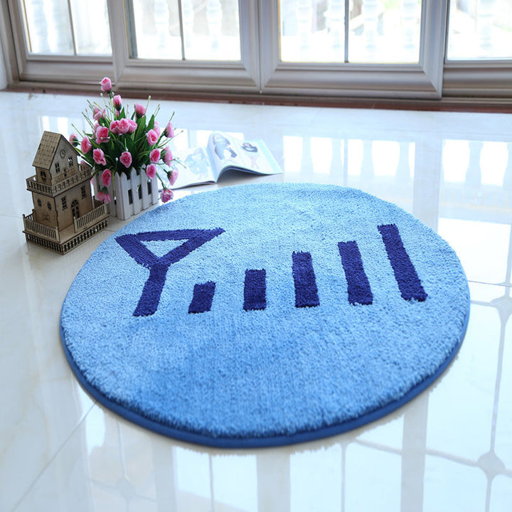 Stornfield | Blue and Red Polyester Children's Rug with Drum Pattern Pet-Friendly Washable Non-Slip Rug for Decoration