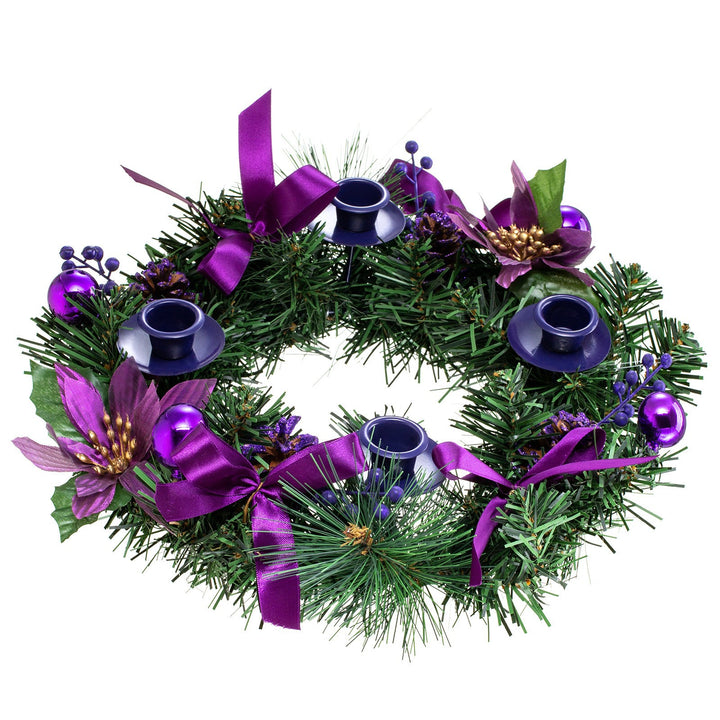 Silver Christmas wreath with ribbon