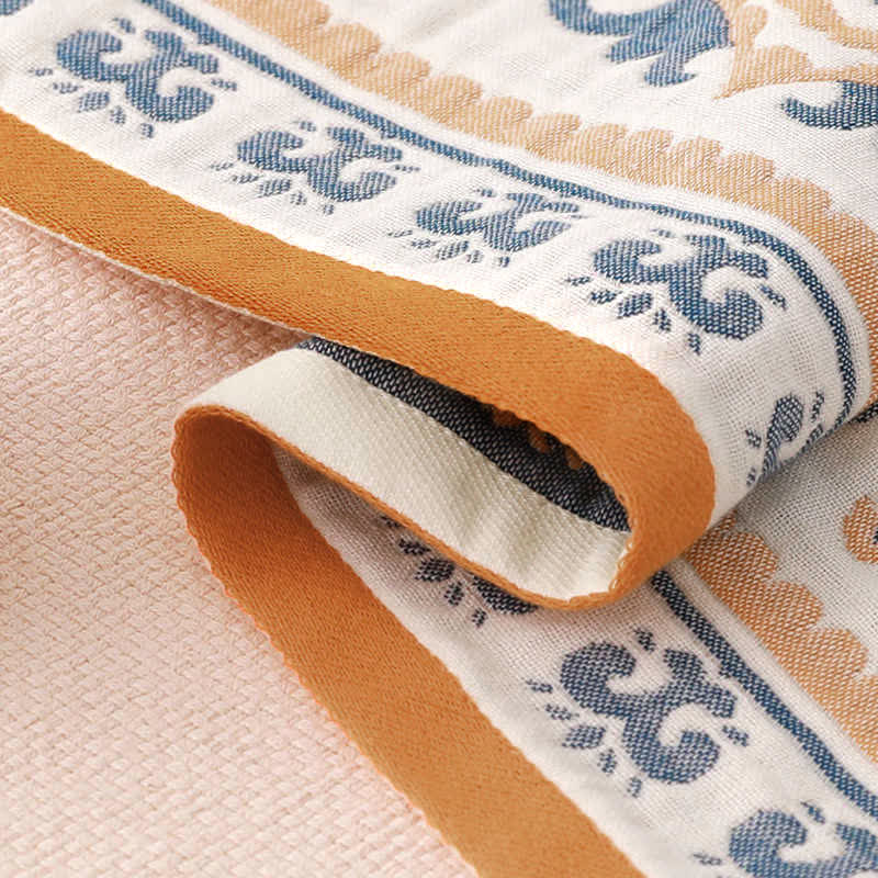Flower Print Jacquard Cotton Bath Towel 70x140cm | Stornfield