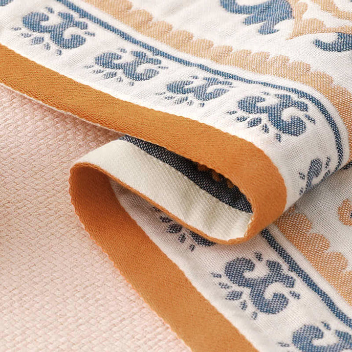Flower Print Jacquard Cotton Bath Towel 70x140cm | Stornfield