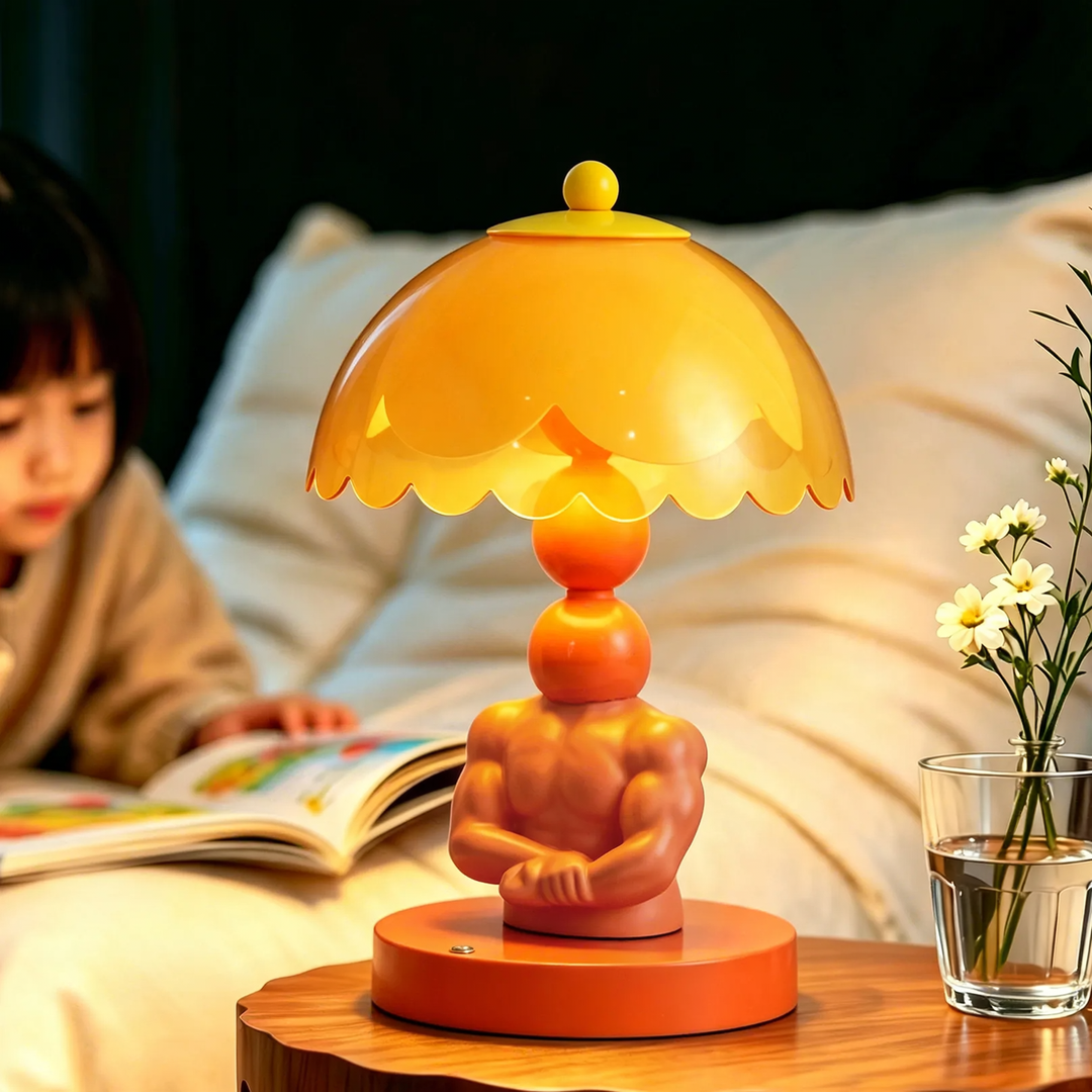 Muscular figure table lamp
