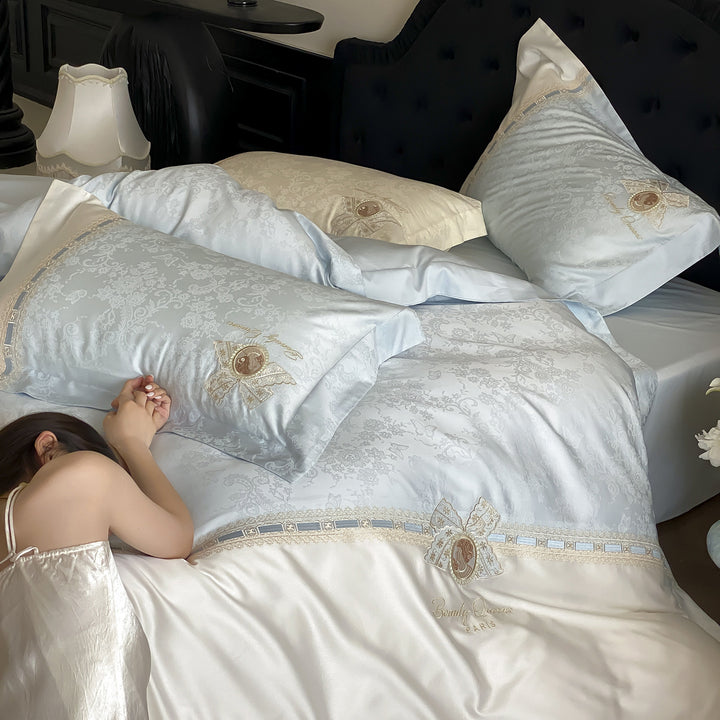 Bedding set, cotton, lace and embroidery
