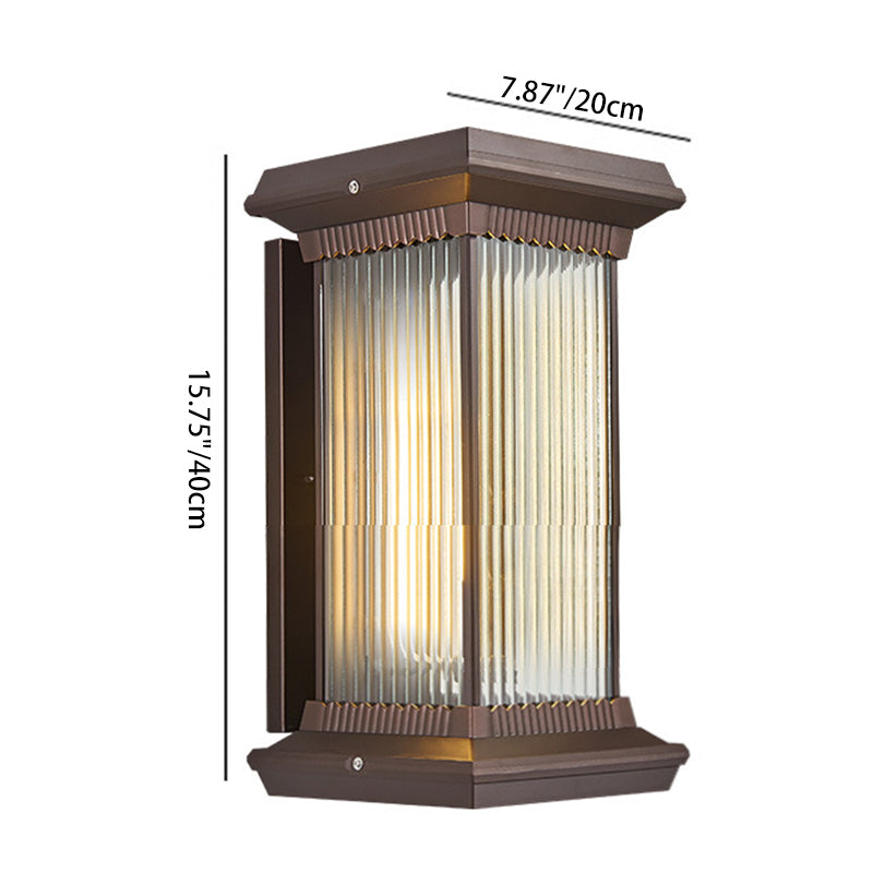 Modern Minimalist Waterproof Rectangle Aluminum Glass 1/2 Light Outdoor Wall Sconce Lamp For Garden | Stornfield