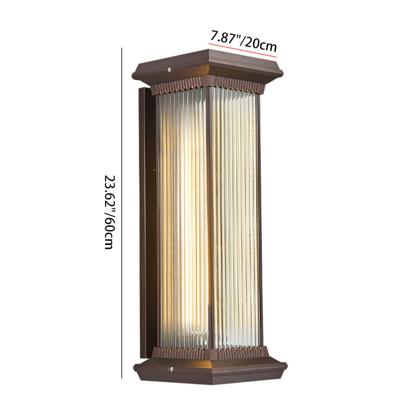 Modern Minimalist Waterproof Rectangle Aluminum Glass 1/2 Light Outdoor Wall Sconce Lamp For Garden | Stornfield
