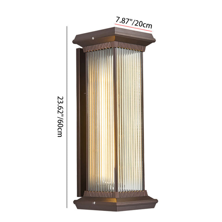 Modern Minimalist Waterproof Rectangle Aluminum Glass 1/2 Light Outdoor Wall Sconce Lamp For Garden | Stornfield