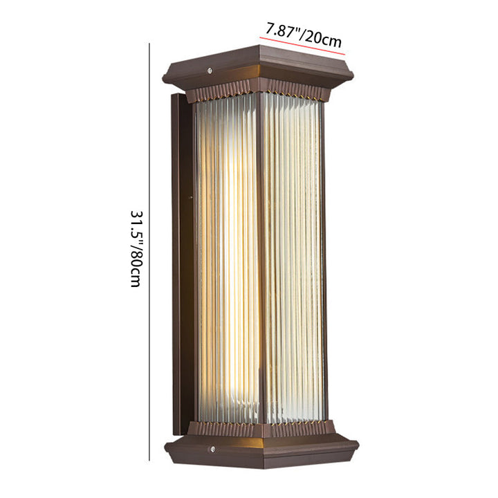Modern Minimalist Waterproof Rectangle Aluminum Glass 1/2 Light Outdoor Wall Sconce Lamp For Garden | Stornfield