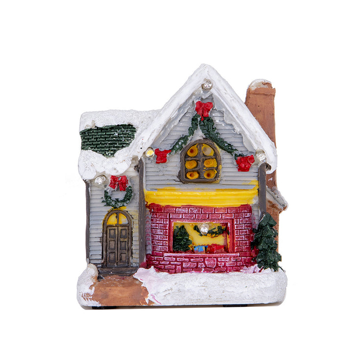 Illuminated Christmas cottage with LED light