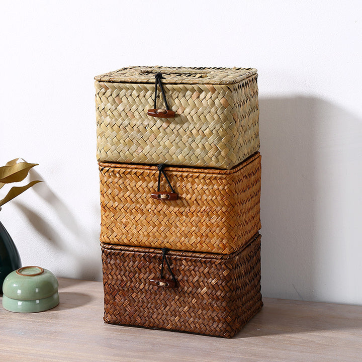 Unisex Handwoven Storage Box with Practical Lid Stornfield