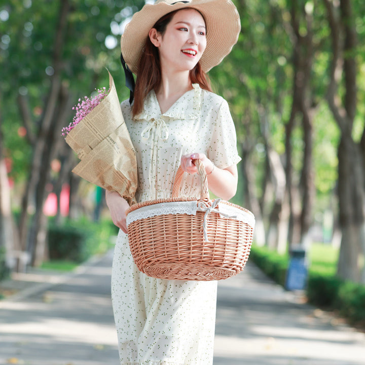 Ladies storage basket with elegant fabric lining Stornfield