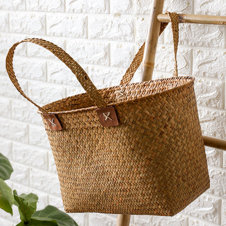 Handwoven Natural Wicker Shopping Basket Stornfield