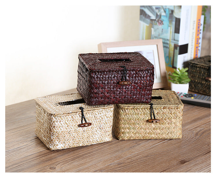 Handcrafted Natural Wicker Tissue Box Holder Stornfield
