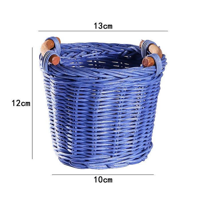 Unisex Handwoven Storage Basket with Wooden Handles Stornfield