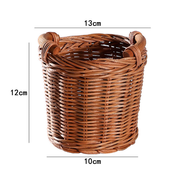 Unisex Handwoven Storage Basket with Wooden Handles Stornfield