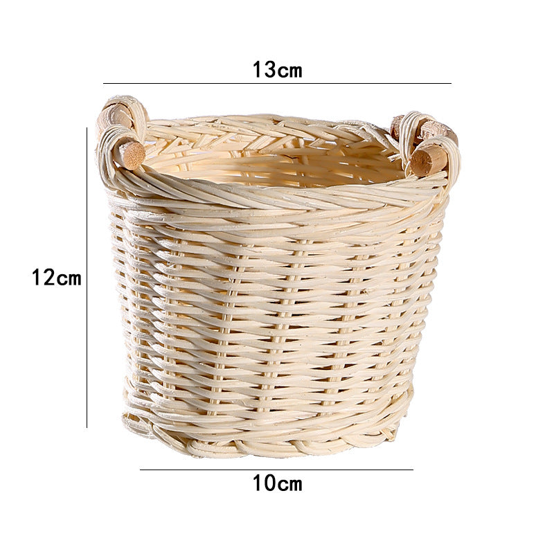 Unisex Handwoven Storage Basket with Wooden Handles Stornfield