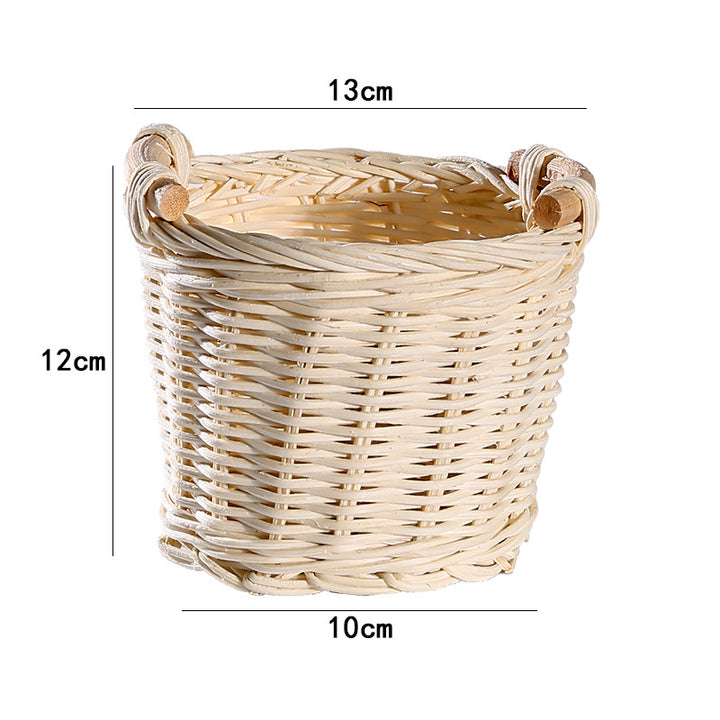Unisex Handwoven Storage Basket with Wooden Handles Stornfield