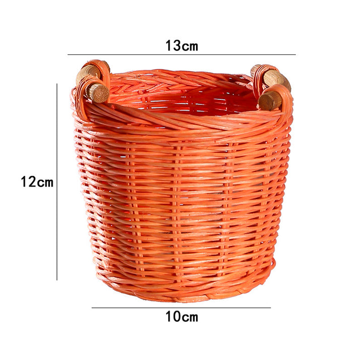 Unisex Handwoven Storage Basket with Wooden Handles Stornfield