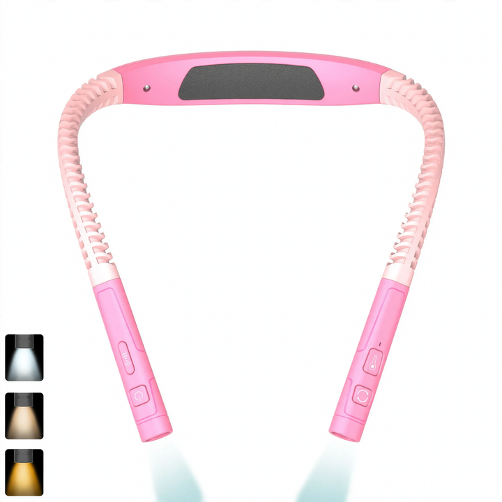 LED neck light for reading and sports, USB rechargeable