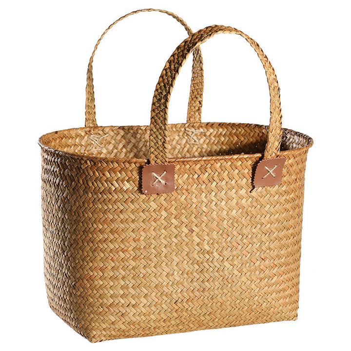 Handwoven Natural Wicker Shopping Basket Stornfield