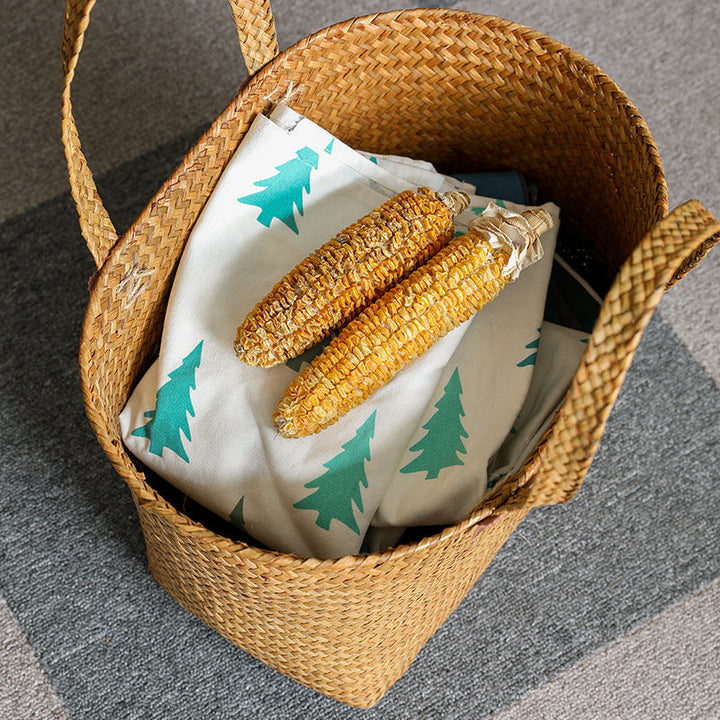 Handwoven Natural Wicker Shopping Basket Stornfield