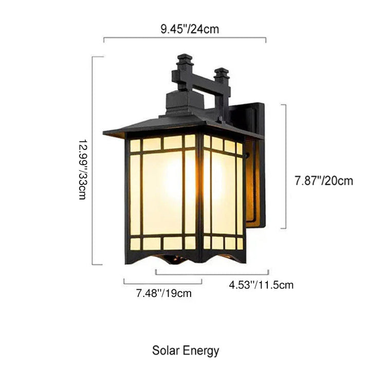 Modern Waterproof Solar Aluminum Chinese Pavilion Shape 1-Light Wall Sconce Lamp | Stornfield