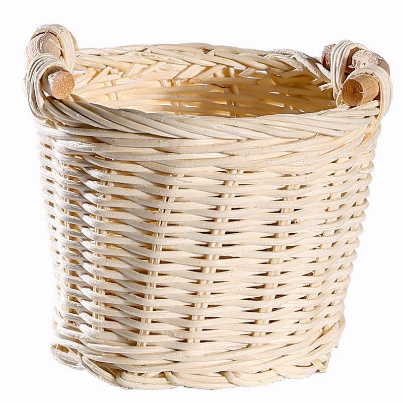 Unisex Handwoven Storage Basket with Wooden Handles Stornfield