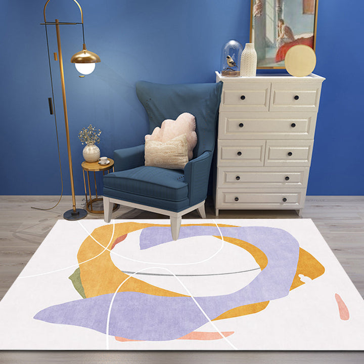 Stornfield | Creative Multicolor Modern Polyester Rug, Washable Abstract Carpet, Pet-Friendly, Non-Slip Mat for Living Room