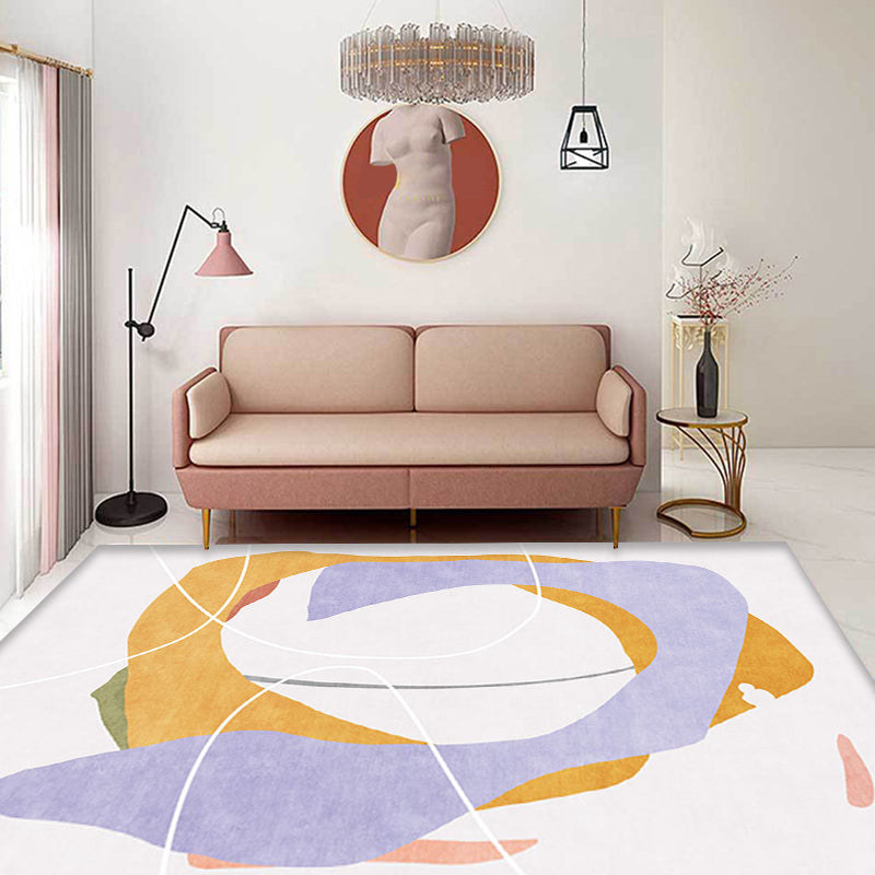 Stornfield | Creative Multicolor Modern Polyester Rug, Washable Abstract Carpet, Pet-Friendly, Non-Slip Mat for Living Room