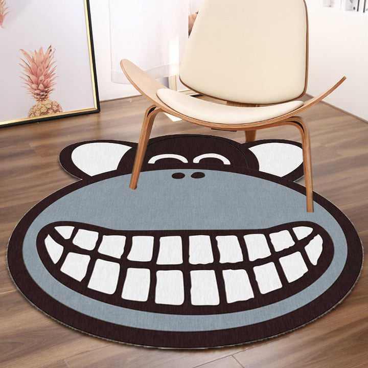 Stornfield | Grey Monkey Pattern Polyester Rug Kids' Play Mat Washable Non-Slip Pet Friendly for Nursery