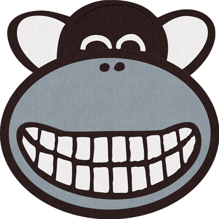Stornfield | Grey Monkey Pattern Polyester Rug Kids' Play Mat Washable Non-Slip Pet Friendly for Nursery