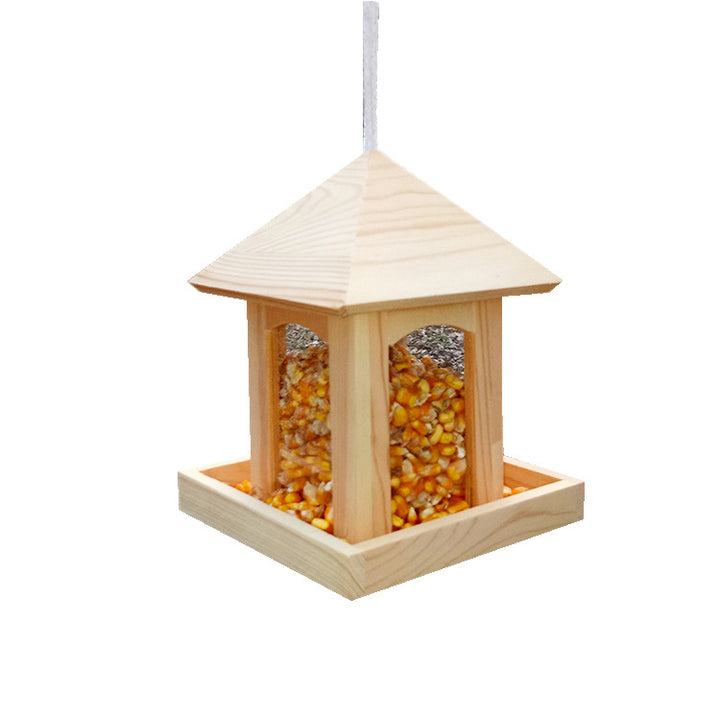 Wood Bird Feeder Station for Hanging