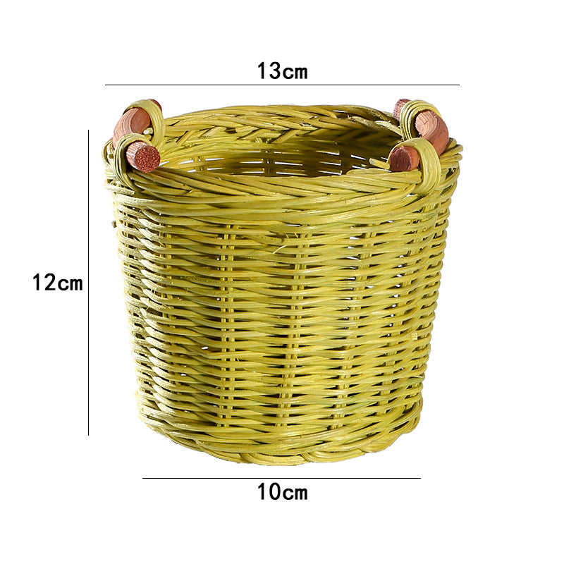 Unisex Handwoven Storage Basket with Wooden Handles Stornfield
