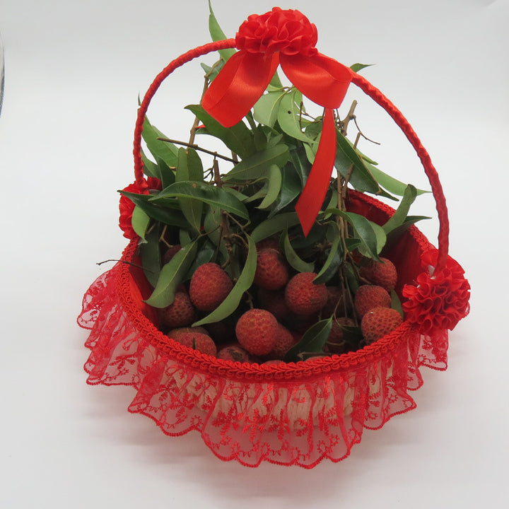 Ladies Elegant Decorative Basket with Tulle and Flowers Stornfield