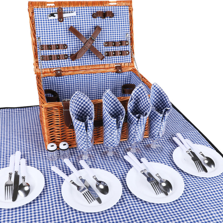 Women’s picnic basket with integrated dish set and thermal insulating elements Stornfield