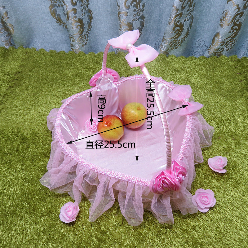 Ladies Elegant Decorative Basket with Tulle and Flowers Stornfield