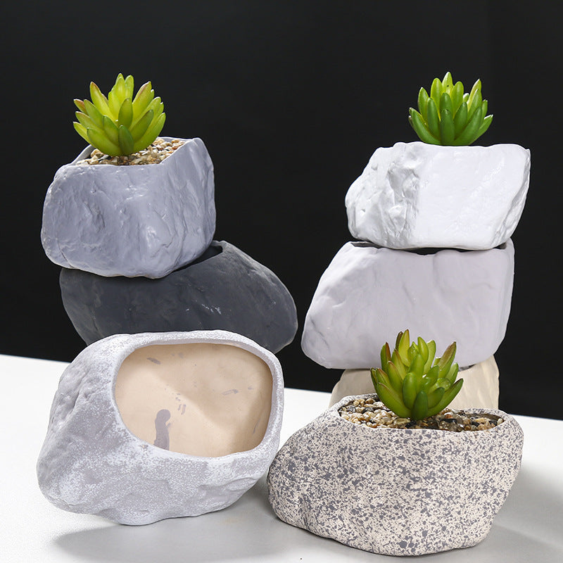 Creative Stone-Shaped Succulent Planter Stornfeild
