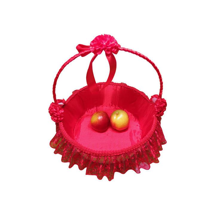 Ladies Elegant Decorative Basket with Tulle and Flowers Stornfield