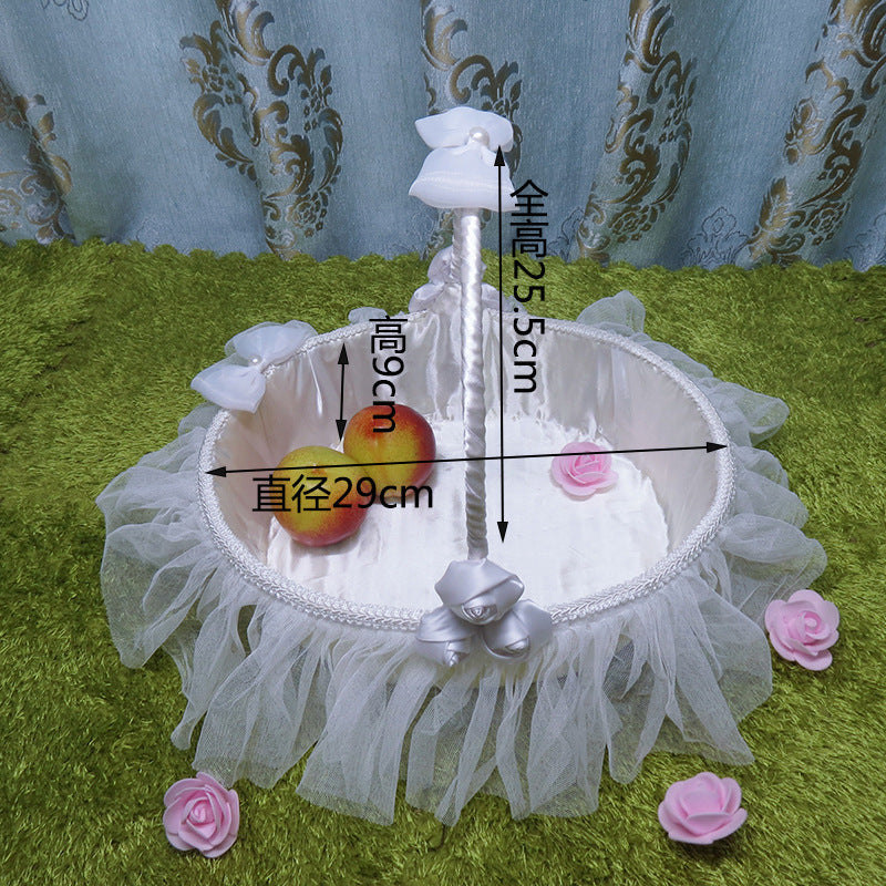 Ladies Elegant Decorative Basket with Tulle and Flowers Stornfield