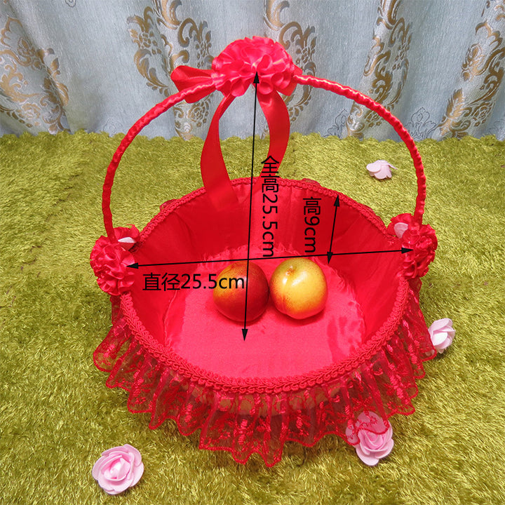 Ladies Elegant Decorative Basket with Tulle and Flowers Stornfield