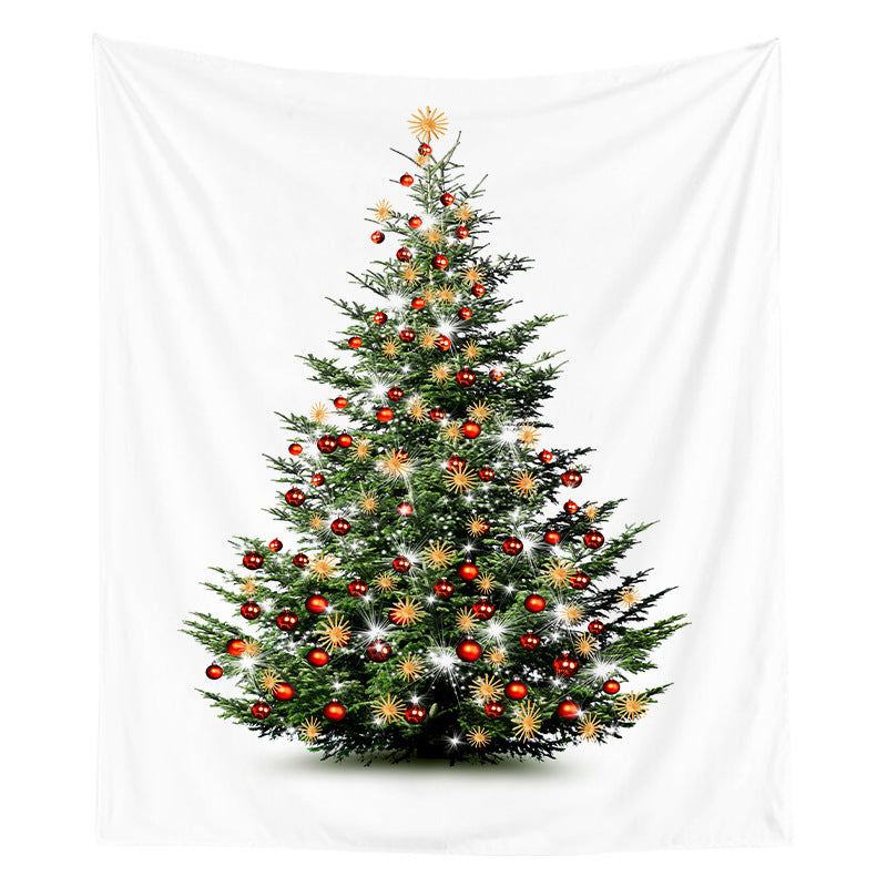 Holiday Wall Tapestry Moonlit Santa Sleigh Forest Scene