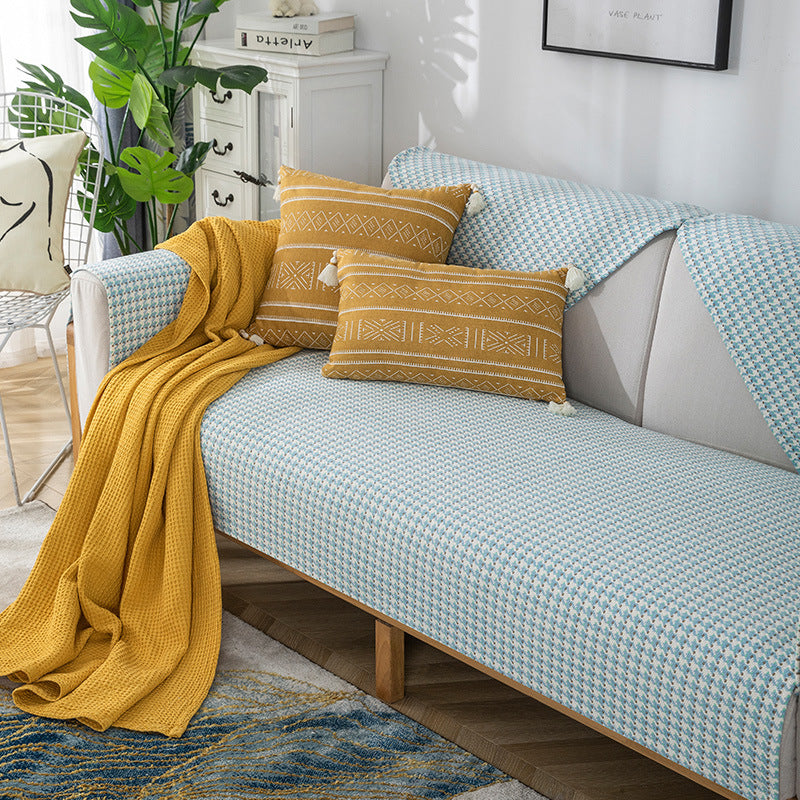 Non-slip sofa cover set with quilted seat cushion and armrest covers Stornfield