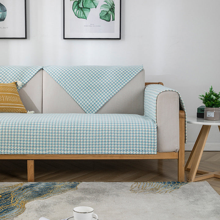Non-slip sofa cover set with quilted seat cushion and armrest covers Stornfield
