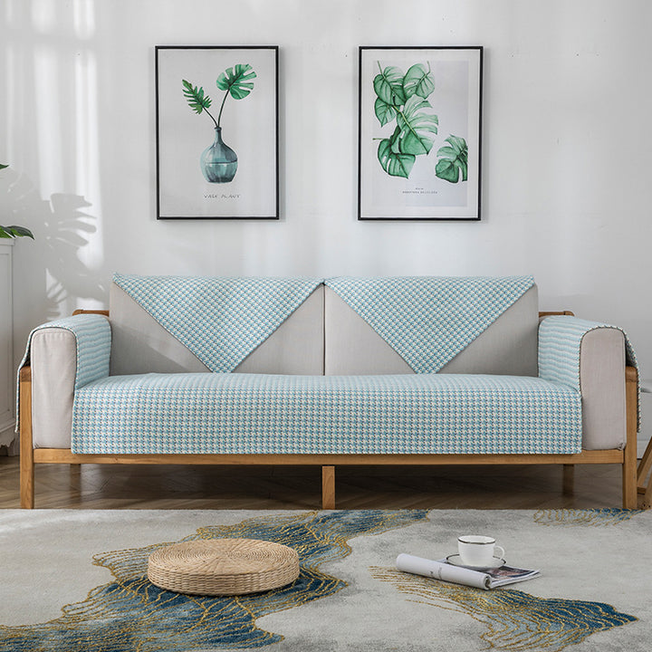 Non-slip sofa cover set with quilted seat cushion and armrest covers Stornfield