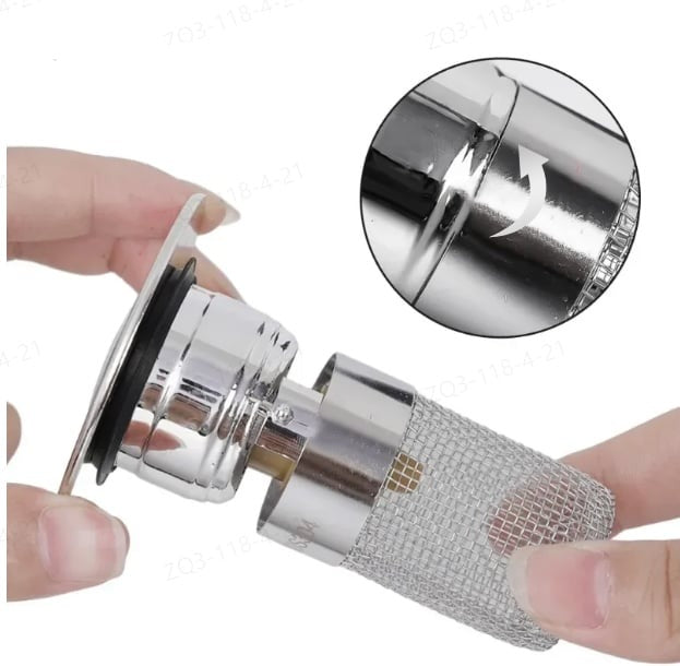 Stainless Steel Drain Filter with Hair Catcher – Rustproof Sieve for Kitchen and Bathroom, Clog-free | Stornfield