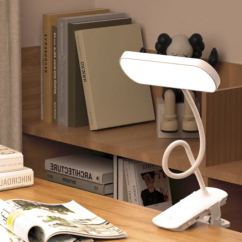 Eye-friendly LED clip lamp for studying and reading
