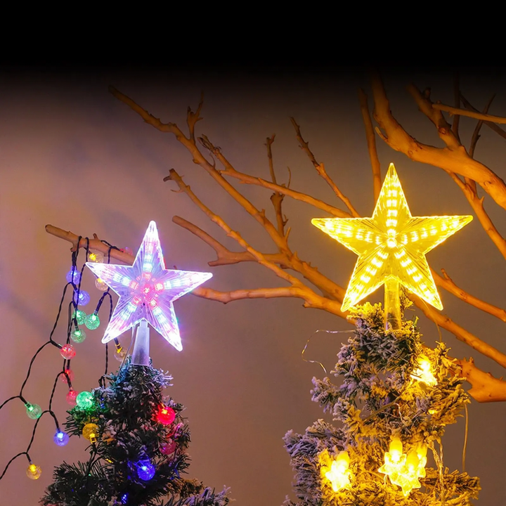 Illuminated Christmas tree topper with lighting modes