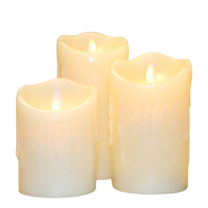 Rechargeable LED real wax candles with remote control