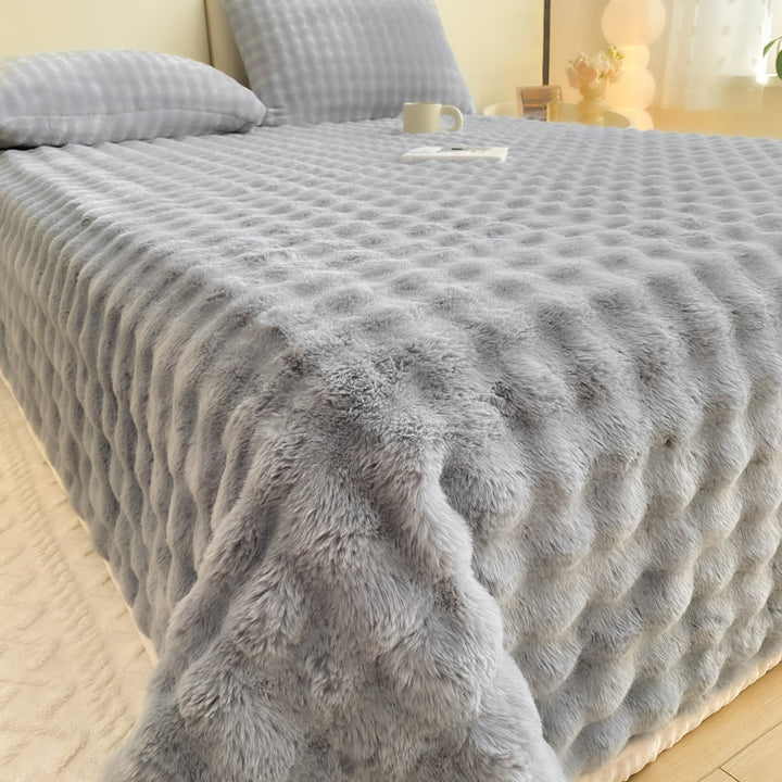 Fluffy bed sheet made of milk fiber fleece, extra warm