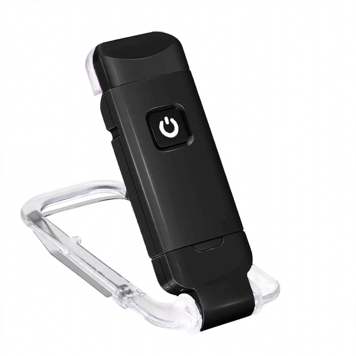 Portable LED clip light for books